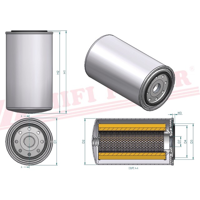 Filtre A Gasoil Separateur D'eau SN 55021 Hifi Filter référence fournisseur HIFSN55021